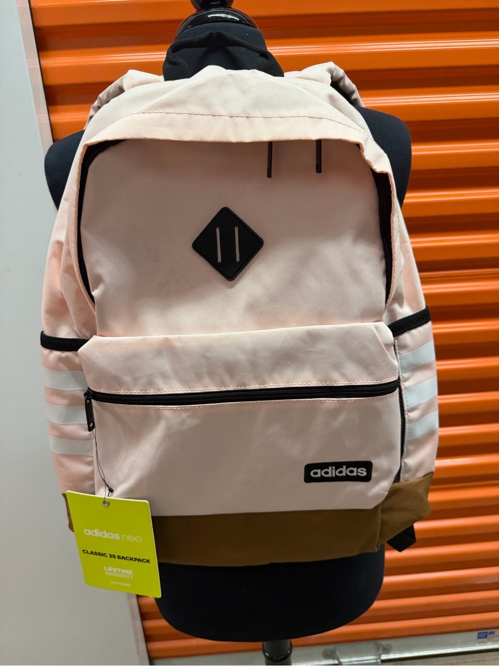 NWT Adidas Unisex Classic 3S Backpack  Icey Pink/Timber/Neon White
